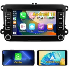 Double Din 7 Inch Touchscreen Car Stereo with CarPlay, Android Auto, Bluetooth