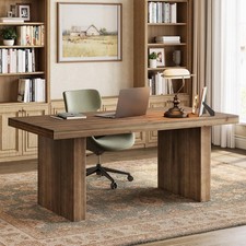 63 Inch Modern Solid Wood Executive Desk Large Rectangular Office Computer Desk