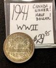 1941 Canada Silver! Half Dollar! WWII! ENN Coins
