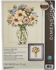 Dimensions - Counted Cross Stitch Kit - Flowers in Tall Vase