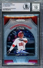 Juan Soto Signed 2022 Prizm Championship Stage Card CS-7 Mets Sig 10 Beckett