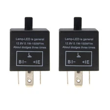 ZOOKOTO 12V 3 Pin Electronic LED Flasher Relay 3Pin CF14(Adjustable）2pcs 