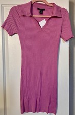 Forever 21 Pink Polo Type Dress Fine Knit Size XL BNWT