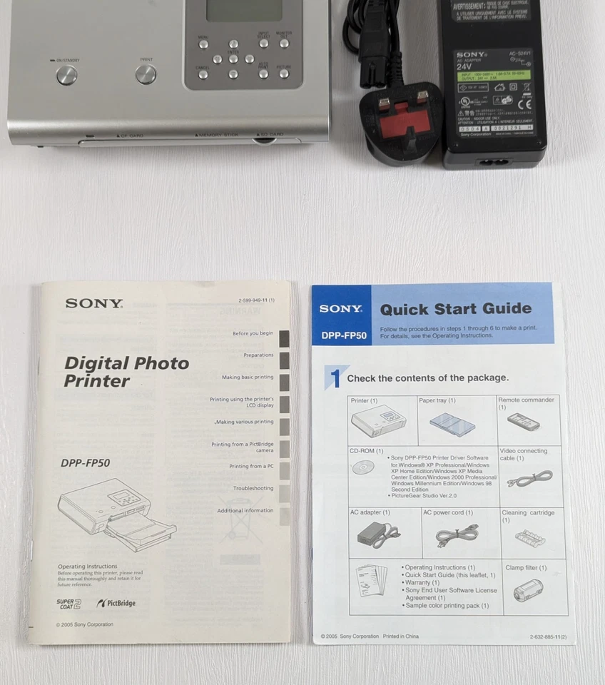 Sony DPP-FP50 Digital Photo Printer With Remote Manual & Power Lead - Image 2 of 4