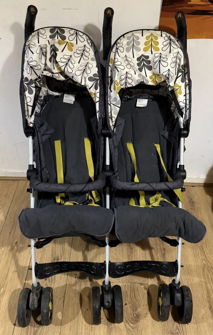 Large Double Twin COSATTO Woosh Buggy Pushchair Stroller Fika Forrest 6 Wheels