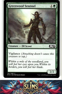 Magic the Gathering MTG Core Set 2019 Greenwood Sentinel #187 Buy 2 Get 1