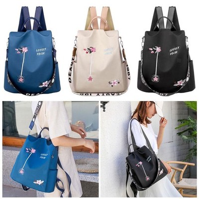 Wasserdichter Rucksack Damen Oxford Stoff Schulter Rucksack Reisetasche