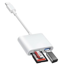 USB C to SD Card Reader, SD Card Adapter with SD MicroSD USB 3 Ports