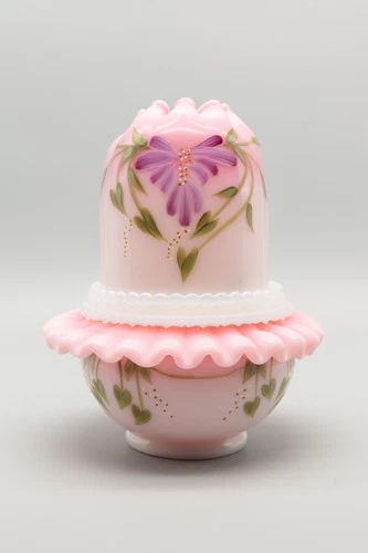 Fenton 3 Piece Rosalene Fairy Lamp Honor Collection Signed C. Smith LE #345/1750