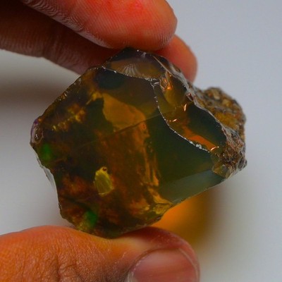 Ethiopian Oil Opal Specimen 90.00 cts Natural Rough Gemstone - Fire Opal Roug