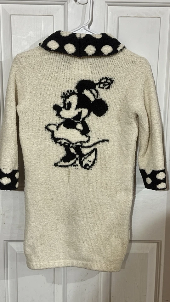 Bata con cremallera Barefoot Dreams x Disney CozyChic para niños mini ratón 4t-5t blanca y negra Foto 2 de 4