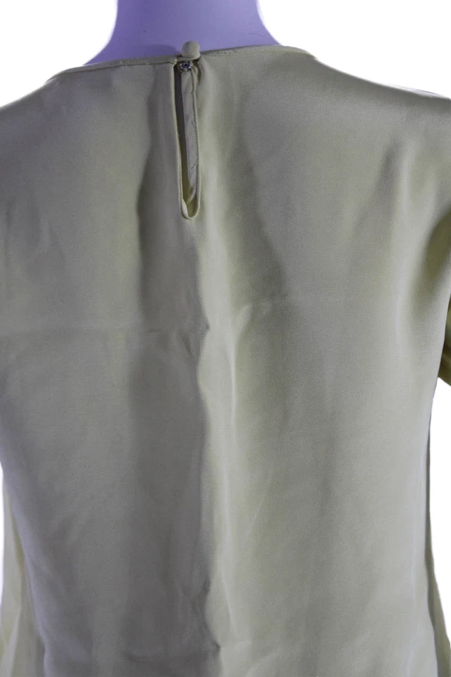 Blusa mujer J Crew Collection seda manga corta amarillo pálido talla mediana Foto 4 de 4