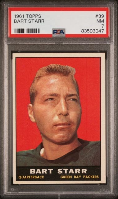 1961 Topps Football - #39 Bart Starr Packers Near Mint NM PSA 7 Gorgeous Example