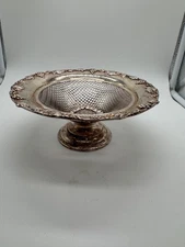 Antique Possibly William Padley & Son Silver Plated Compote Bowl Wreath Grapes