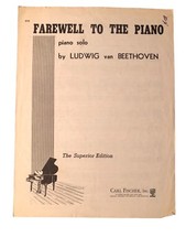 Farewell To The Piano Solo Sheet Music Ludwig van Beethoven Copyright 1908 VTG