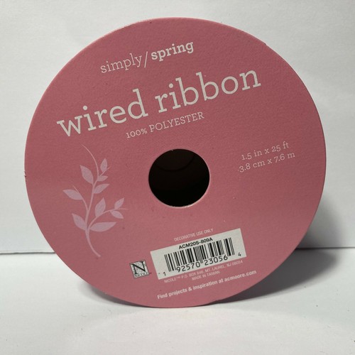 Simply Spring Wired Ribbon Blue Pink Orange Chevron 25 Ft X 1.5" Craft Bow - Picture 7 of 12