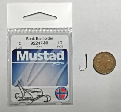 Ami à œillet MUSTAD Beak Baitholder Réf. 92247-NI Taille 10 Pièces 10 MU124 - Photo 1/4