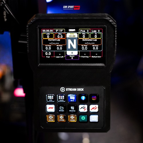 5-Inch Touchscreen Stream Deck Combo Racing Dashboard for Sim Racing Rig