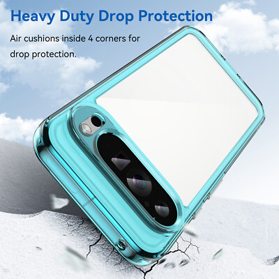 For Google Pixel 9 Pro XL, Shockproof Clear Crystal Hybrid Shell Cover Case