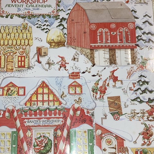 Vintage 1982 Antioch publishing Paper Advent Calendar Santa's Workshop USA NOS! - Picture 9 of 16
