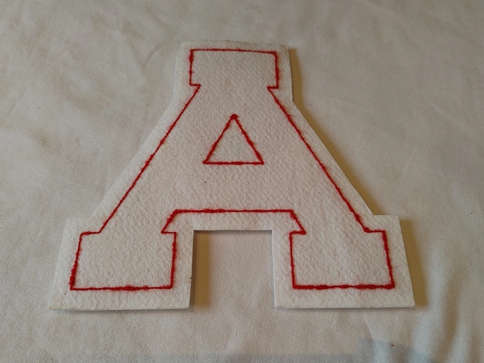 8" Letter A Stitch On Patch, Red/White. - Image 3 of 4
