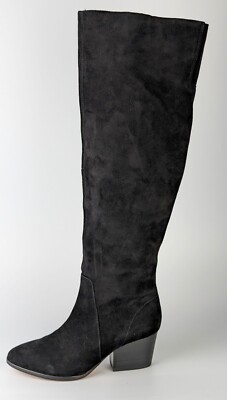 Vince Camuto Nestel Women's Black Suede Knee High Boots 1/4
