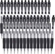 Gel Pens, 30 Pack Black Gel Pen Fine Point, Retractable Gel Ink Rollerball Pens