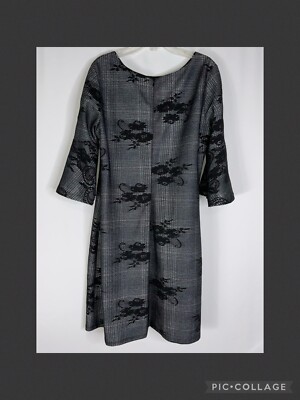 Gabby Skye Black Lace Dress With Bell Sleeves Career Casual Work 14 | eBay