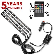 12V Flexible 5050 RGB Remote LED Strip Light Fairy Lights Room TV Party Bar 4PCS
