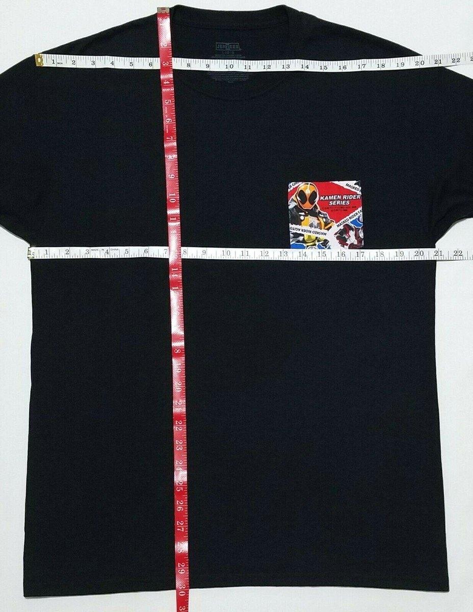KAMEN RIDER Shirt Mens LARGE Black Pocket Tee - Masked Rider