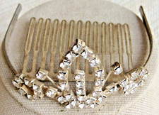 Vintage Silver and Rhinestone Mini Tiara/Hair comb