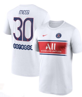 Nike Lionel Messi Paris Saint-Germain PSG Name Number Tee White NWT World Cup XL