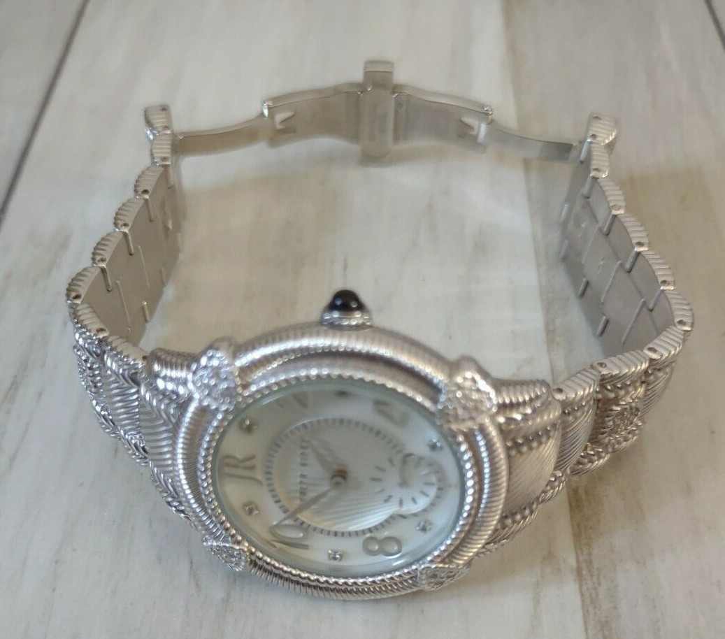 Judith Ripka Sterling & Diamonique Sub-Dial Bracelet Watch  display picture 3