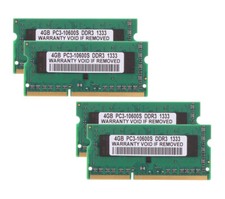 16 GB 4x 4 GB RAM DDR3 RAM PC3 10600 204 pin 1333 MHz SODIMM aggiornamento memoria computer portatile