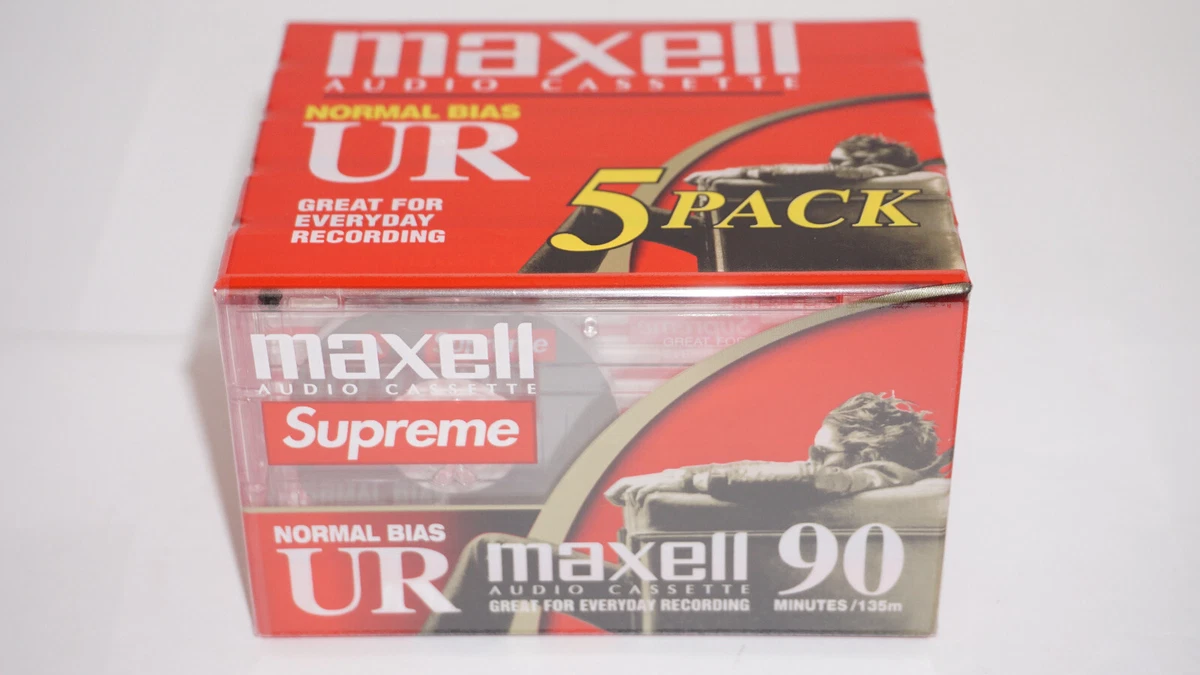 Supreme Maxell Normal Bias UR 90 Minutes Cassette Tapes (5 Pack)