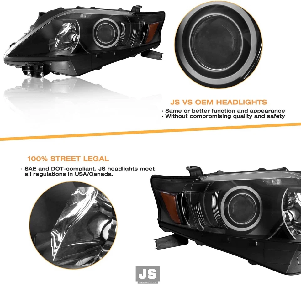 Faróis de halogênio OE preto para 2010-2012 Lexus RX350 SUV par 2 peças - Imagem 4 de 4