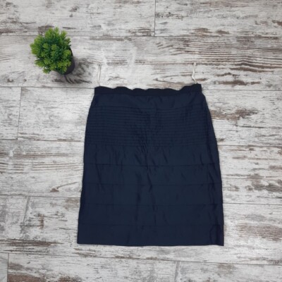 MARNI Navy Blue Cotton Pleated Skirt Size 40