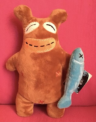 Dooodolls Beary Fishy Wassermann Braunbär mit Fisch weiches Plüschtier 12 Zoll Heft
