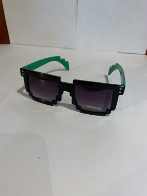 Pixel, 8 Bit, Sunglasses, Green, Retro Arcade, Gamer Geek, New W. Tags, 80 s