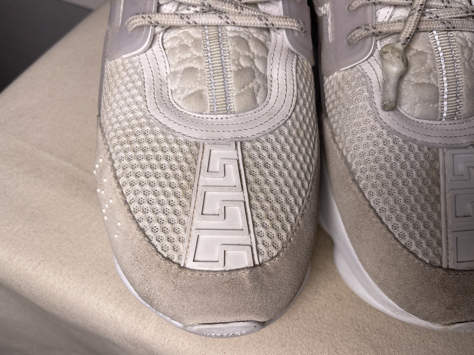 Men’s VERSACE Chain Reaction Greek Key Sneakers Shoes White Size EUR 46 US 13 eBay