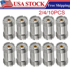 2/4/10x SO-239 / PL-259 UHF Female to Female Coax Cable Barrel Adapter Connector