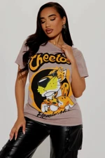 Cheetos Womens Cheetos Flamin' Hot Chester Cheetah Taupe Shirt New M, 1X, 2X