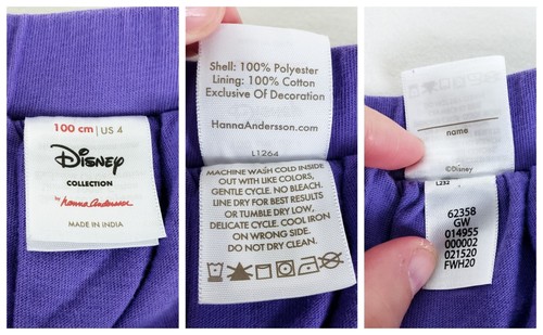 Disney x Hanna Andersson Aladdin Skirt Girls 4 (100cm) Purple Mesh Embroidered - Picture 11 of 11