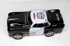 Black White Mid Century Police Car 10" Collectible Tin Container