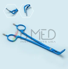 Laparoscopic Open Bipolar Forceps Vessel Sealer Clamp Angled Insulated Bi-Clamp