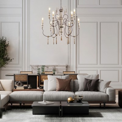 The Gray Barn Farmhouse Wood Chandelier French Country