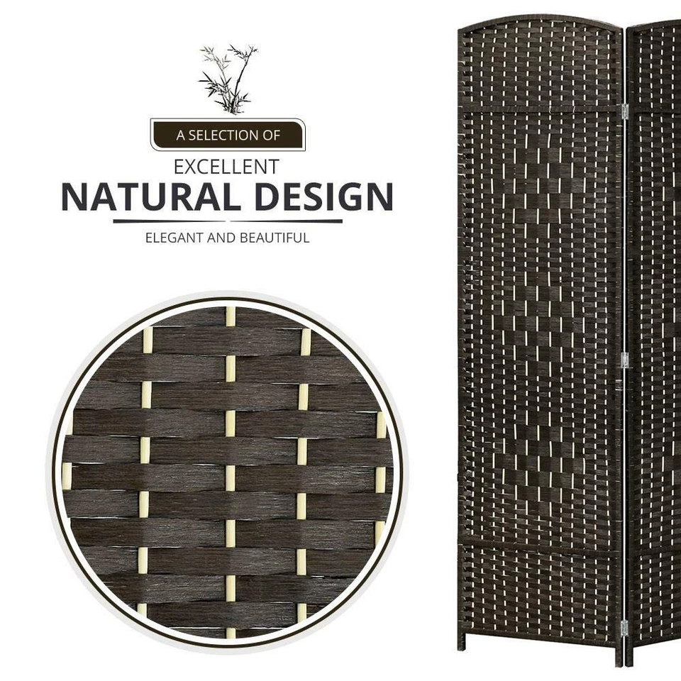 Tela divisória de sala Jostyle, telas de privacidade dobráveis de 4 painéis, Mocha - Imagem 3 de 4