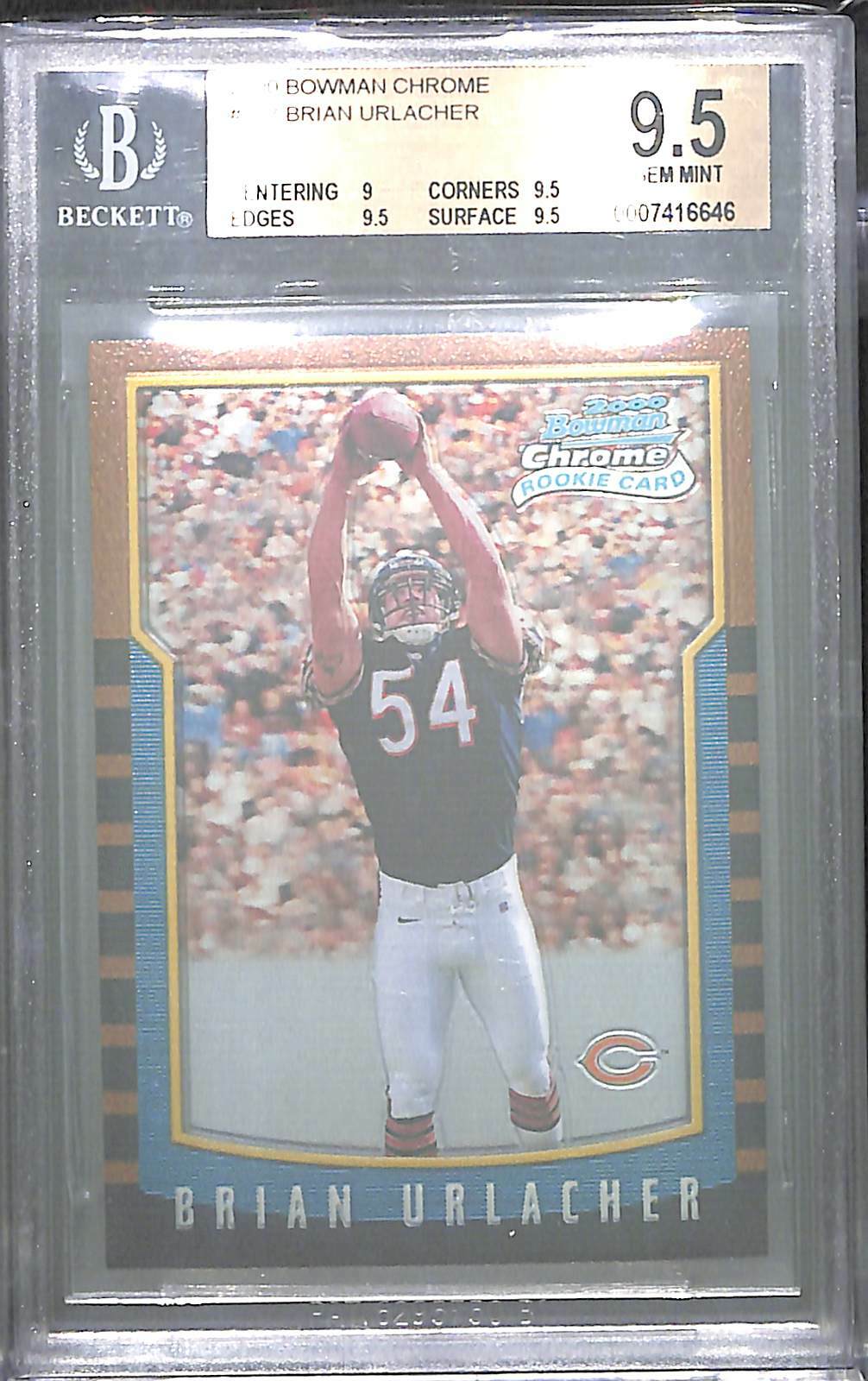 2000 Bowman Chrome Rookie #178 Brian Urlacher BGS 9.5