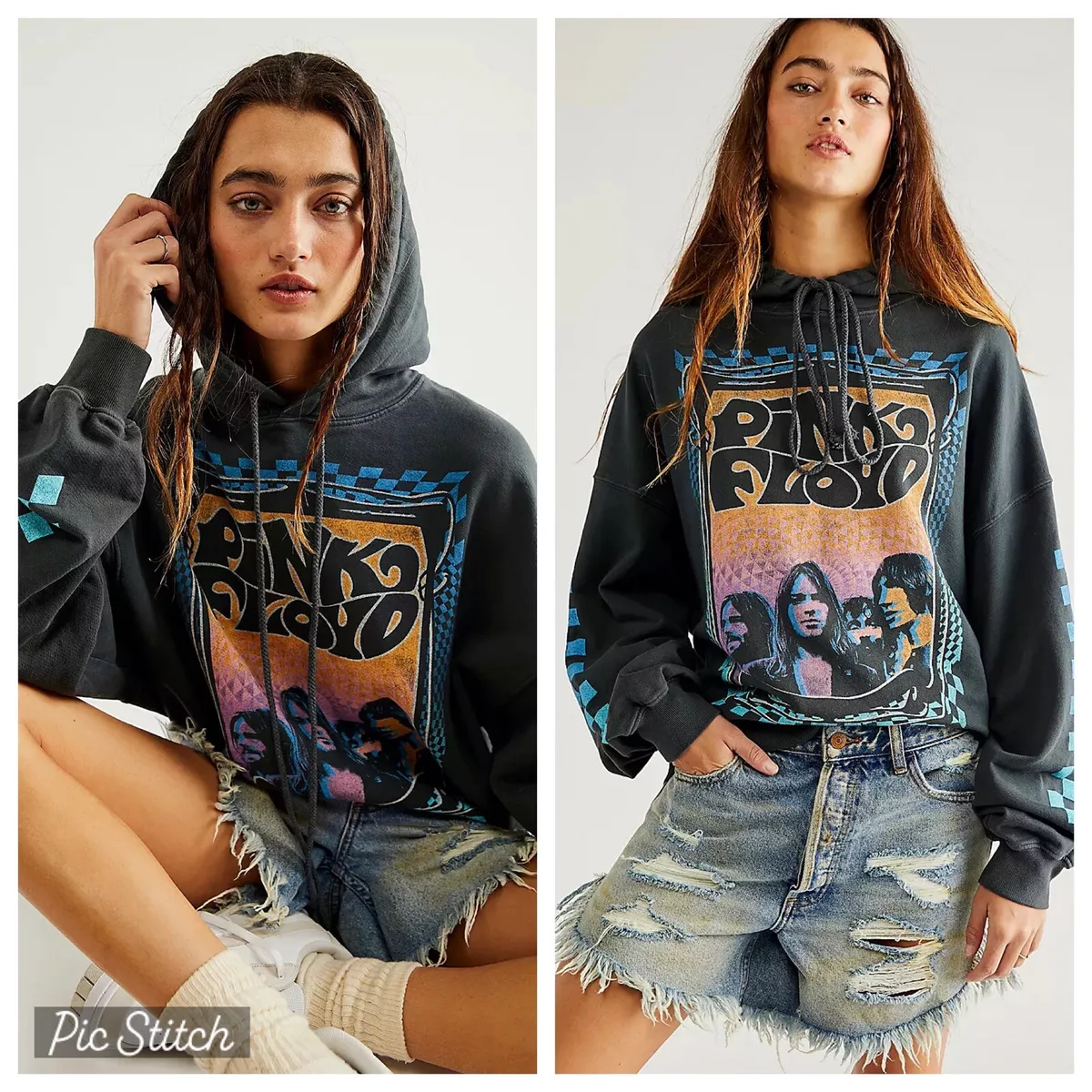 FREE PEOPLE X DAYDREAMER PINK FLOYD SPEAK TO ME OVERSIZED HOODIE