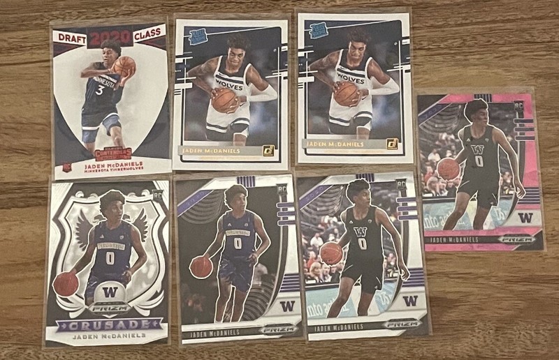 Jaden McDaniels x7 Rookie Cards Draft Class Rated Rookie Prizm Minnesota NBA